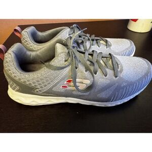 Skechers Size 13 Gray Burst running men sneaker 52106/CCRD Memory Foam Euc SB13